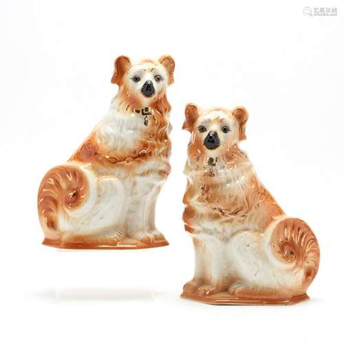 Pair of Facing Staffordshire Dogs