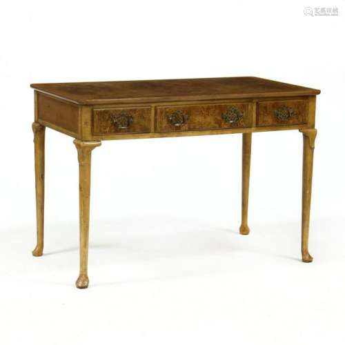 Baker, Queen Anne Style Burlwood Writing Table