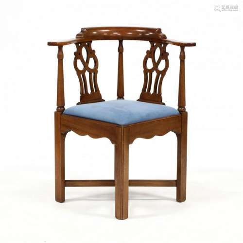 Chippendale Style Mahogany Corner Chair