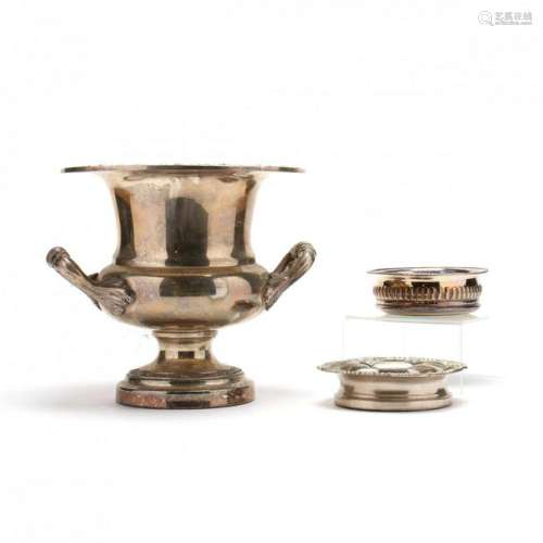 Silverplate Wine Cooler and Coasters