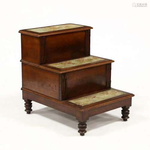 William IV Mahogany Necessary Bed Steps