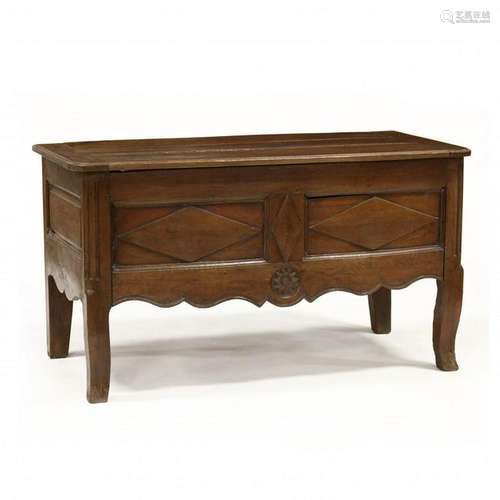 French Provincial Carved Oak Blanket Chest