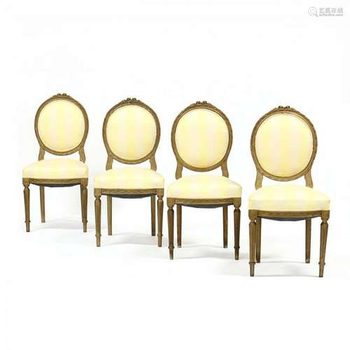 Set of Four Louis XVI Style Side Chairs