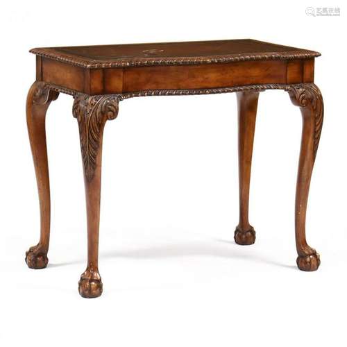 Chippendale Style Leather Top Writing Table