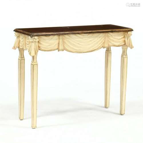 Contemporary Faux Draped Console Table