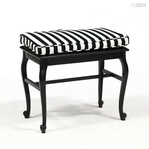 Vintage Painted Cane Seat Bench