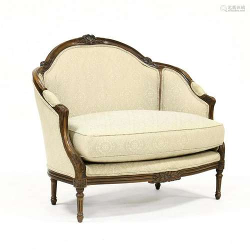 Louis XVI Style Carved Mahogany Settee