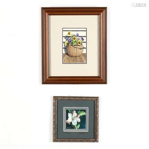 Two Floral Still Life Miniature Paintings