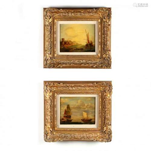 A Pair of Contemporary Decorative Ship Paintings