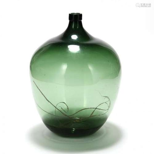 Large Antique Green Glass Demijohn