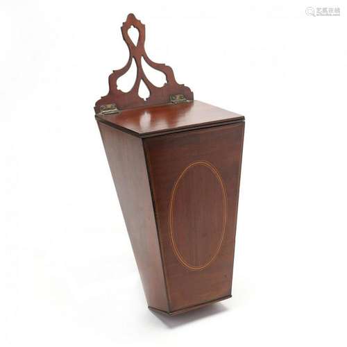 Antique English Inlaid Mahogany Candle Box