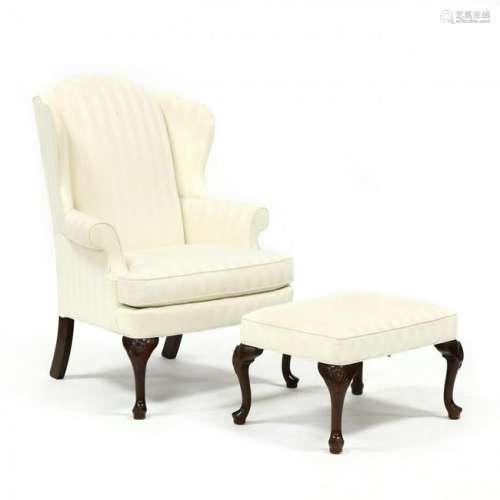 Sherrill, Queen Anne Style Easy Chair and Ottoman