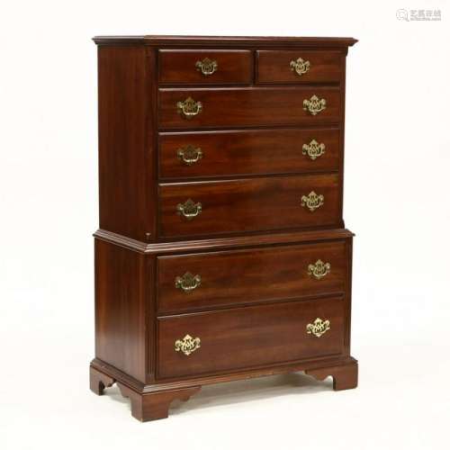 Knob Creek, Chippendale Style Cherry Semi Tall Chest of