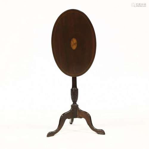 Federal Style Inlaid Mahogany Tilt Top Table