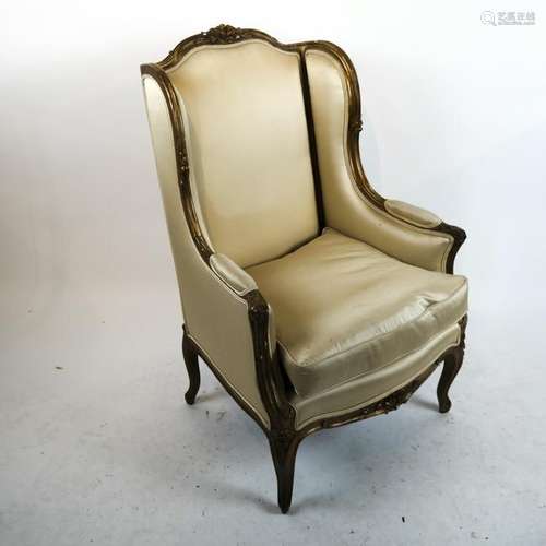 Louis XV-Style Gilt Wing Chair