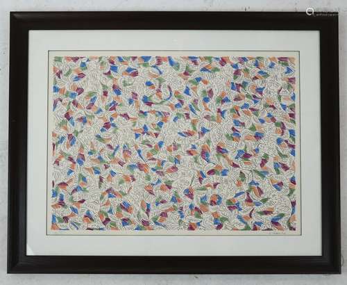 George A. CHEMECHE: Lithograph, Abstract Untitled