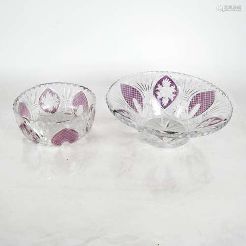 Fine Cut Crystal, Clear, Amethyst - Two Items