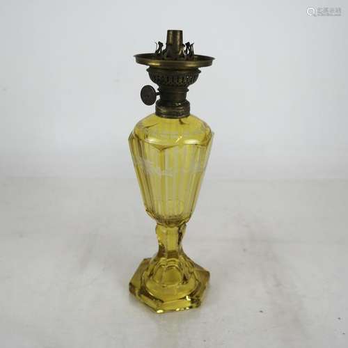 Etched Glass Oil Lamp