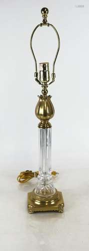 Glass and Brass Table Lamp