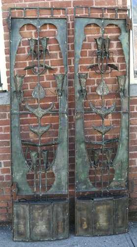 George CURTIS: Pair Brutalist Fountain Gates