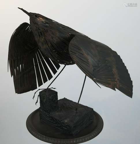 Arthur MOSES (American): Copper Bird with Pedestal