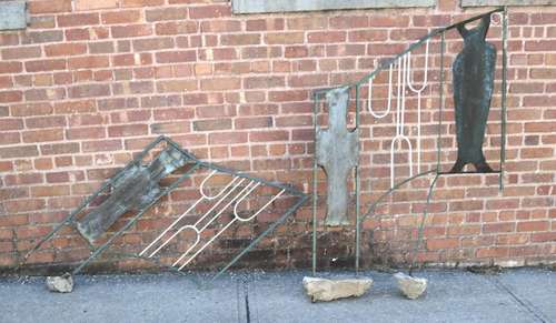 Pair of Artistic Copper and Iron Railings