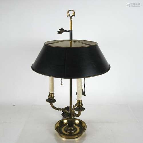 Three-Light Bronze Bouillotte Lamp