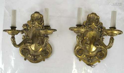 Pair Antique American Bronze Sconces