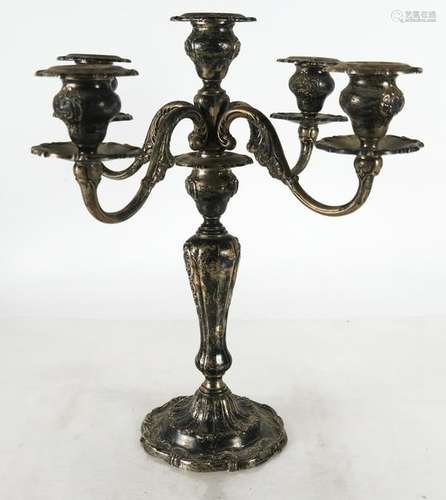 Silver Plate Four-Light Candelabra