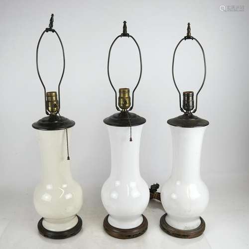 Three Chinese Porcelain Lamps