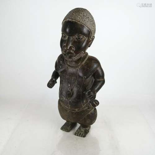 Ethnic Bronze Sculpture of a Man