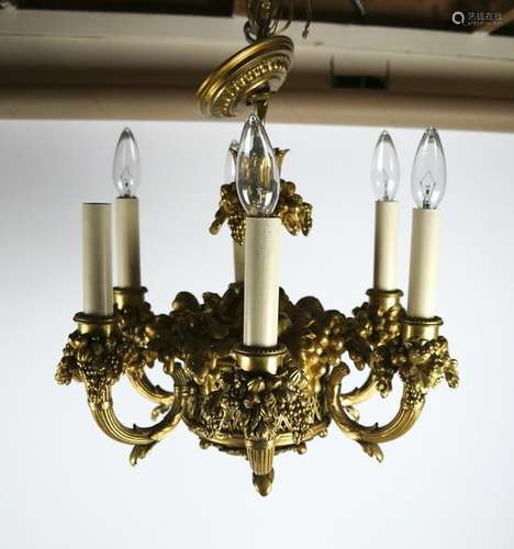 19th C. French Bronze Dore Chandelier