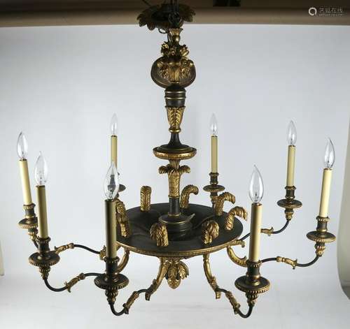 Austrian 8-Light Gilt Wood Chandelier