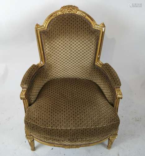 Louis XVI Gilt Wood Bergere