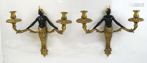 Pair Louis-Philippe-Style Bronze Sconces