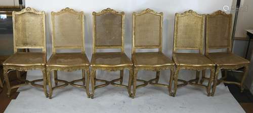 12 Regence-Style Gilt Wood Chairs