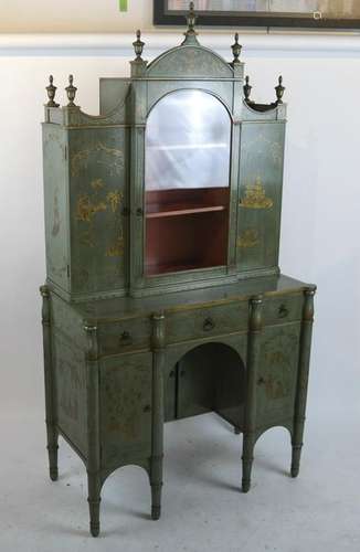 English Decorated Painted Side Cabinet