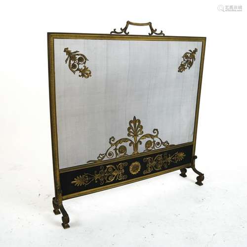 19th C French Bronze Dore Fire Screen