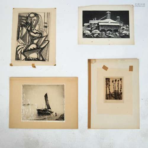 E.J. SACHS, Others: Group of Antique Prints