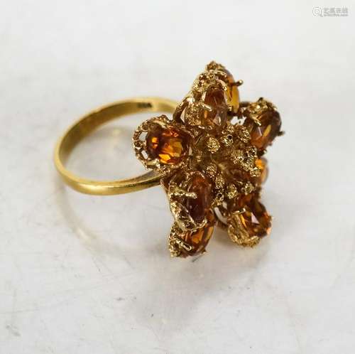 18k Gold and Citrine Ring