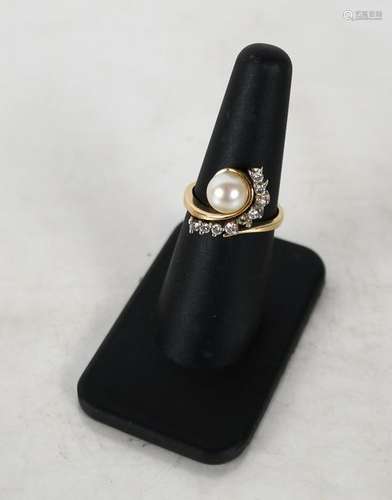 14k Gold and Pearl Ring