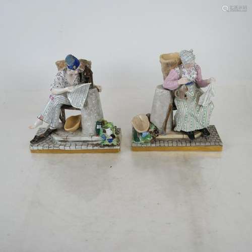 Pair Meissen Porcelain Sculptures