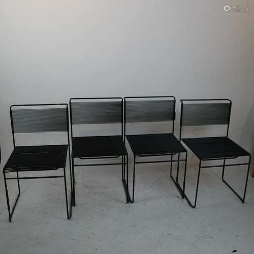 Four Fly-Line Modern Stacking Chairs