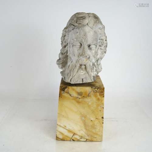 Antique Stone Head of Christ