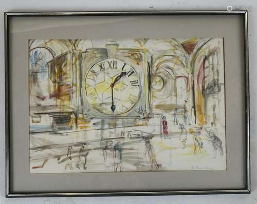 E. Powis JONES: Grand Central - Watercolor