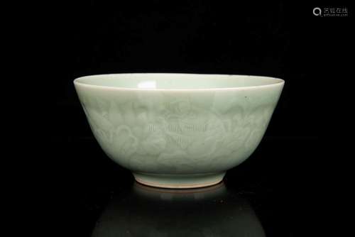 CELADON GLAZED AND IMPRESSED 'FISH' BOWL