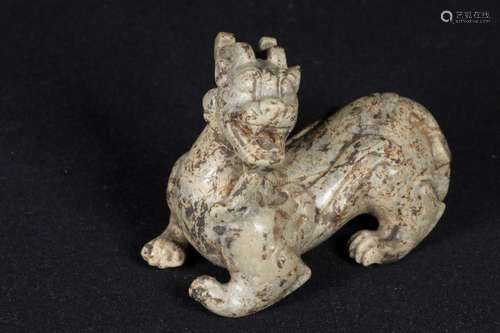 JADE CARVED 'PIXIU' FIGURE