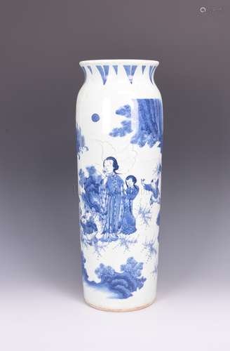 BLUE AND WHITE 'PEOPLE' VASE