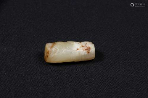 JADE CARVED TUBE ORNAMENT