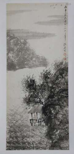 FU BAOSHI: INK ON PAPER PAINTING 'LANDSCAPE SCENERY'